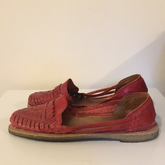 Red leather slides - Picture 3 of 6